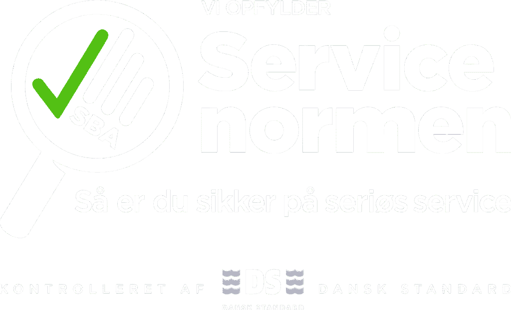 Servicenormen logo hvid
